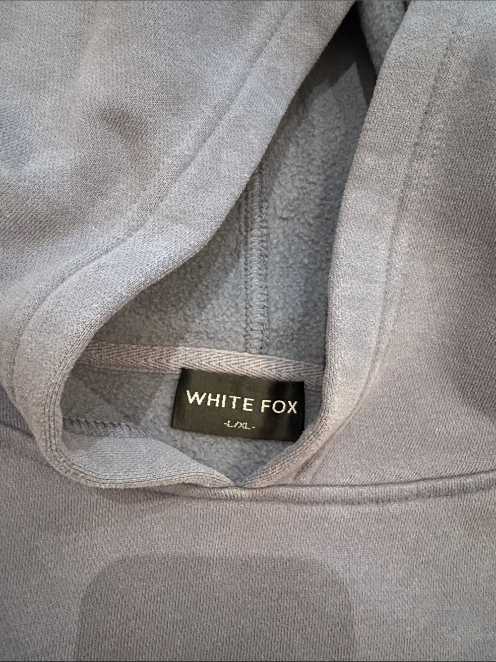 White Fox Boutique Women's Scoop Neck Pullover Hoodie in Dusty Blue - Picture 2 of 3